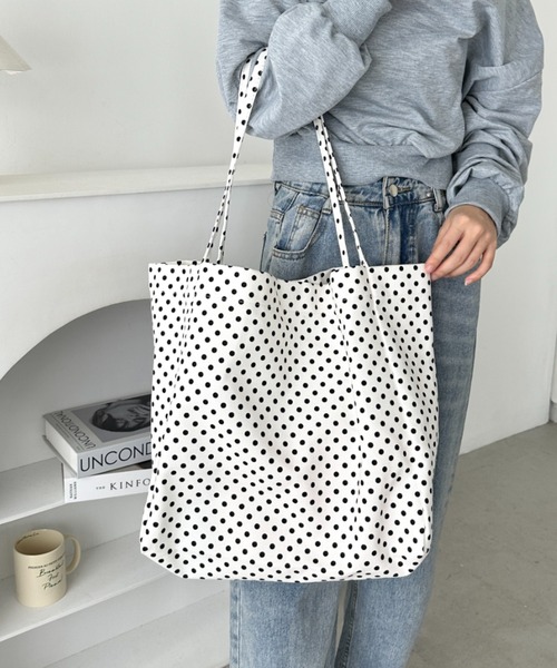 CLEA トートバッグ 「A4サイズ対応」ドット柄BIGトートバッグ