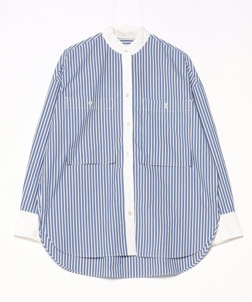 「Ron Herman」 ストライプ柄長袖ブラウス S ブルー レディース