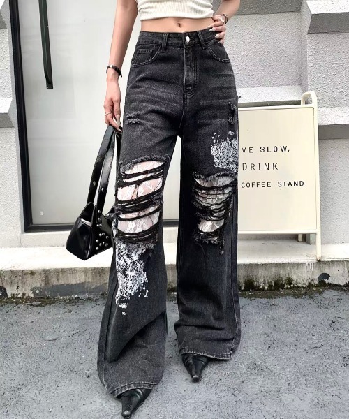 SHEENA（シーナ） ワイドパンツ ジーンズ デニム デニムパンツ 「新色