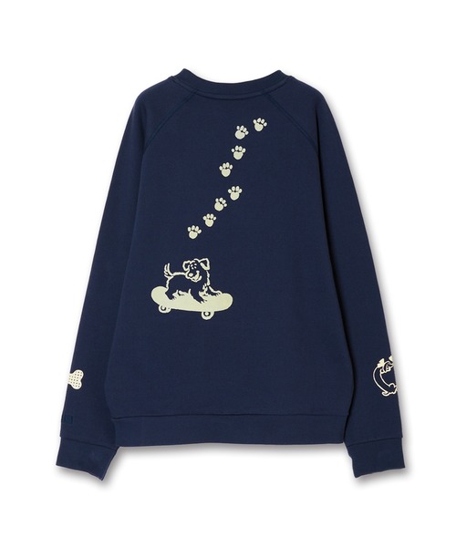 トレーナー スウェット CAT”＆”DOG” Midori Nakajima 裏起毛ラグラン