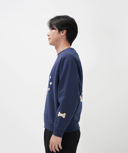 トレーナー スウェット “CAT”＆“DOG” Midori Nakajima 裏起毛ラグラン