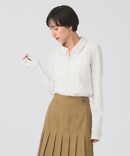 ブラウス シャツ 起毛 レース シャツ レディース