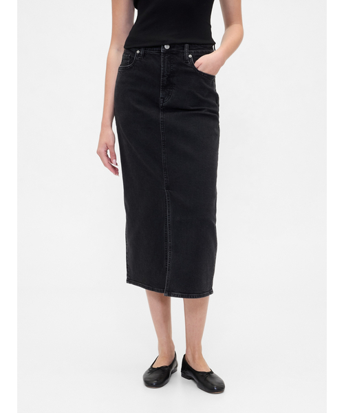 GAP デニムスカート デニム ミディ ペンシルスカート : ZOZOTOWN