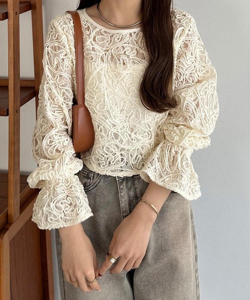 「callautia」 カーディガン LARGE アイボリー レディース