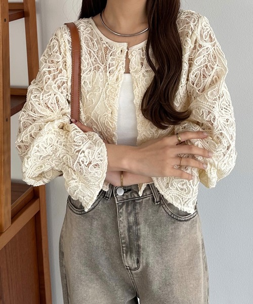 「callautia」 カーディガン LARGE アイボリー レディース