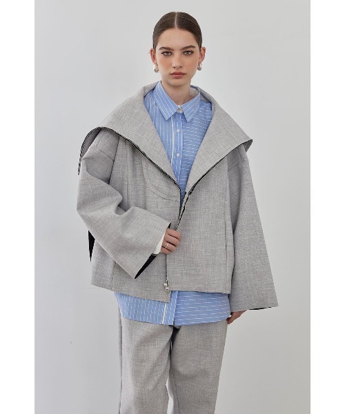 「ALEXIA STAM」 ジップアップブルゾン FREE グレー レディース_画像8