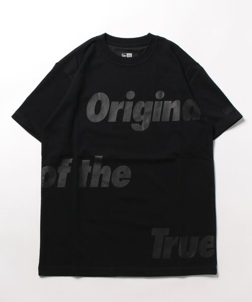 「NEW ERA」 半袖Tシャツ M ブラック×ホワイト メンズ