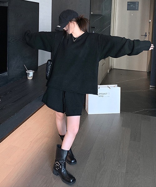 トップス、ショートパンツ　2点セット ショートパンツ+トップス2点セットのルームウェア セットアップ