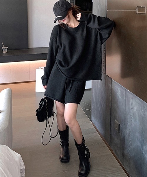 トップス、ショートパンツ　2点セット セール】ショートパンツ+トップス2点セットのルームウェア