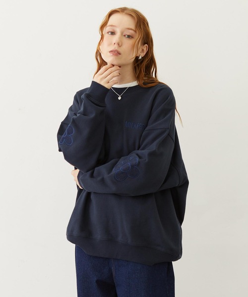 MILKFED.（ミルクフェド） トレーナー スウェット FLOWER ELBOW PATCH 