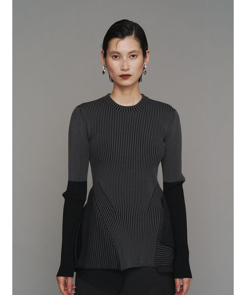 ニット セーター BI-COLOR RIB TOP / バイカラーリブトップ レディース