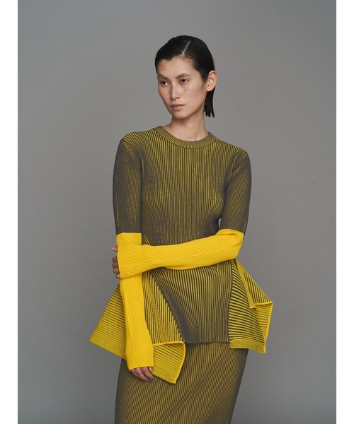 UN3D.（アンスリード） ニット セーター BI-COLOR RIB TOP / バイ