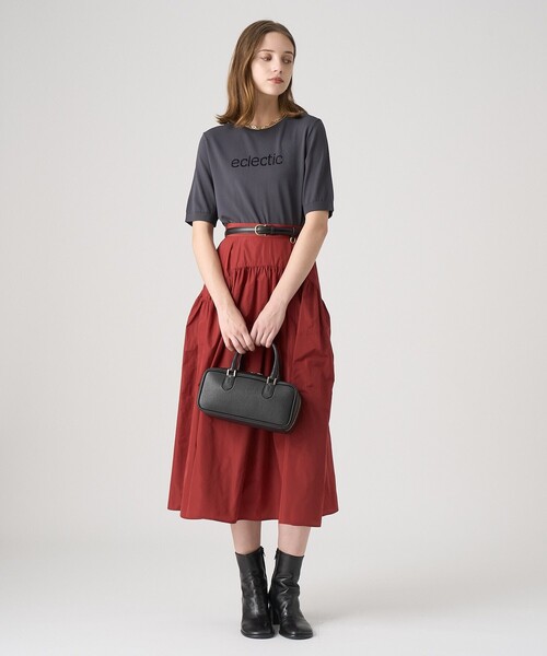 アナイ　タフタヨークギャザースカート　ロングスカート　ピンクベージュ アナイ タフタヨークギャザースカート ロングスカート ピンクベージュ