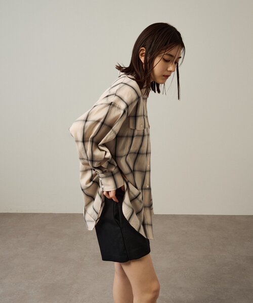 ブラウス シャツ 「セットアップ対応」BLEACH CHECK シャツ レディース Omekashi ブラウス シャツ チェックオーバーシャツ レディース