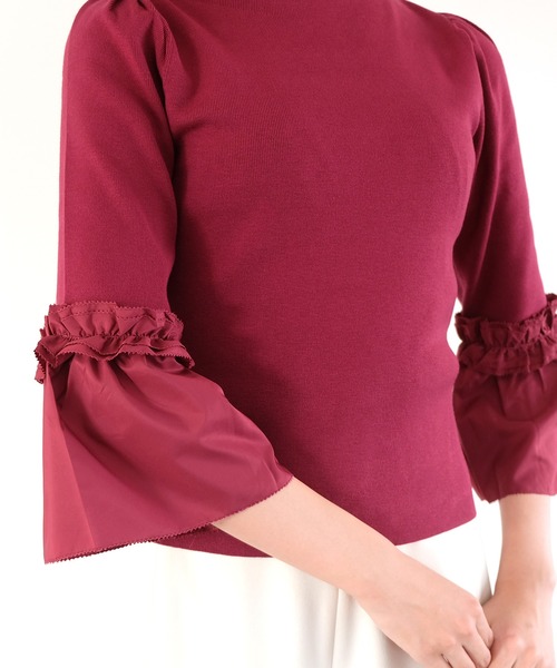 ストロベリーフィールズ　長袖ニット STRAWBERRY-FIELDS（ストロベリーフィールズ） 長袖ニット - レッド