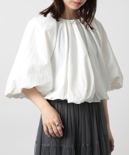 「MAISON BREEZE」 7分袖ブラウス FREE グレー レディース_画像2