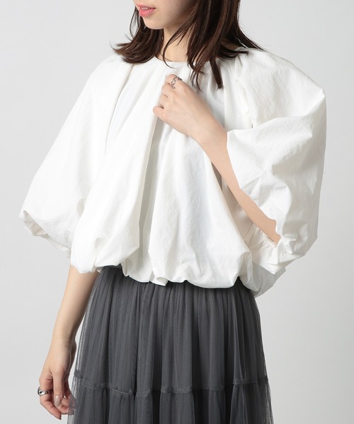 「MAISON BREEZE」 7分袖ブラウス FREE グレー レディース_画像3