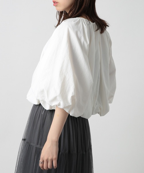 「MAISON BREEZE」 7分袖ブラウス FREE グレー レディース_画像4