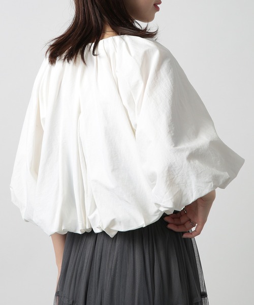 「MAISON BREEZE」 7分袖ブラウス FREE グレー レディース_画像5