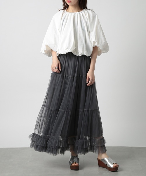 「MAISON BREEZE」 7分袖ブラウス FREE グレー レディース_画像6