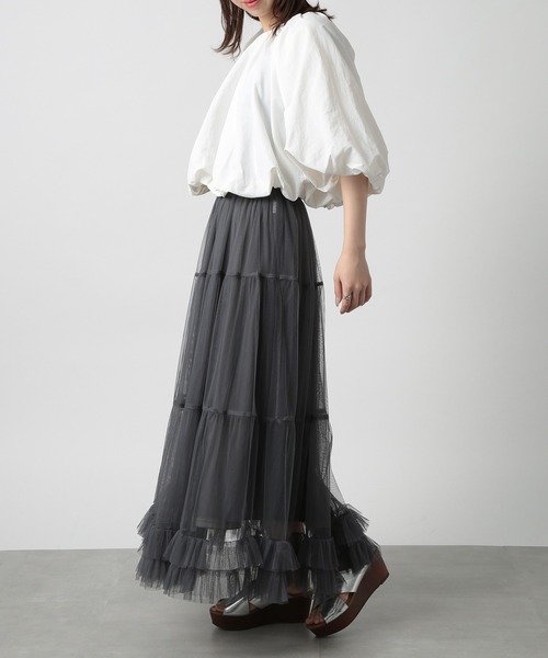 「MAISON BREEZE」 7分袖ブラウス FREE グレー レディース_画像8