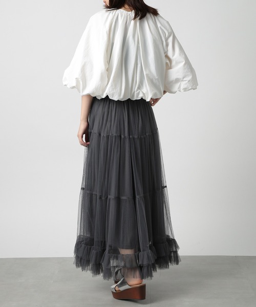 「MAISON BREEZE」 7分袖ブラウス FREE グレー レディース_画像9