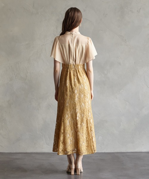 「AIMER」 半袖ワンピース MEDIUM イエロー レディース_画像6