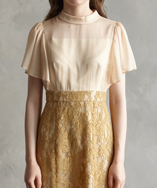 「AIMER」 半袖ワンピース MEDIUM イエロー レディース_画像7