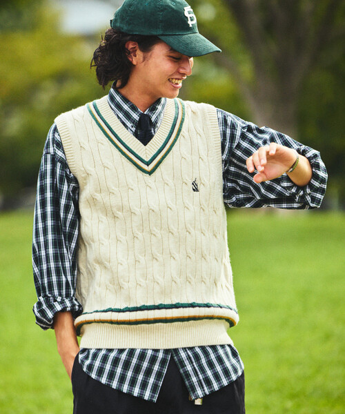 NAUTICA（ノーティカ） ベスト ジレ ケーブル編み チルデン ニット