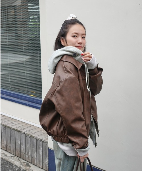 TEEN BOOP レザージャケット ライダース Vintageレザーブルゾン