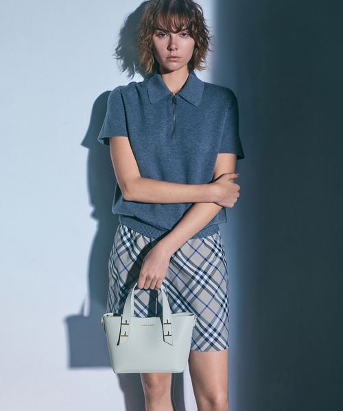 ®️Charles&Keit ミニシャナイア ダブルハンドルトートバッグ♡ CHARLES ＆ KEITH（チャールズ&キース） トートバッグ Shania ミニ