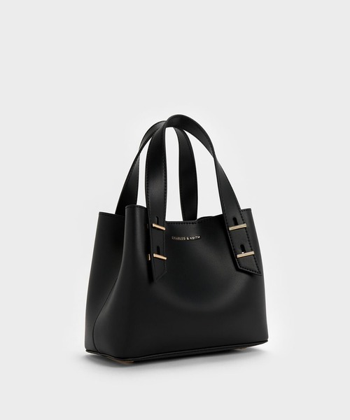 【未使用】CHARLES & KEITH　Shania シャナイア 　ブラック CHARLES ＆ KEITH（チャールズ&キース） トートバッグ Shania ミニ
