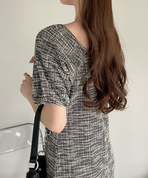 「Ada.」 半袖ワンピース M ブラック レディース_画像6