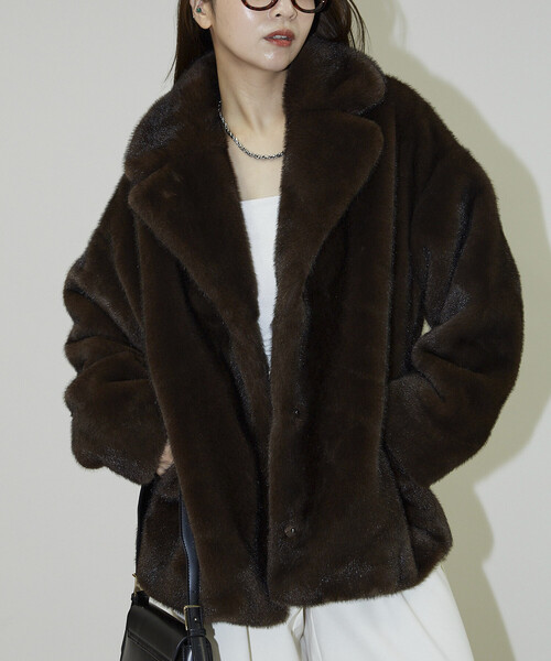 PUBLUX（パブリュクス） コート アウター フェイクファーコート 限定