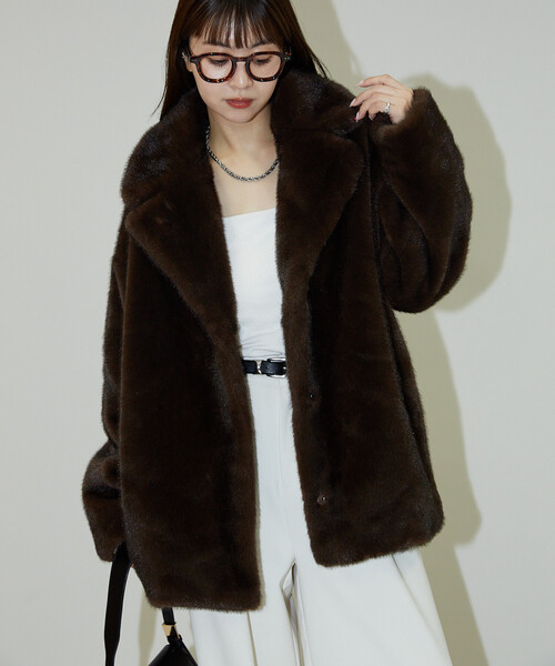 PUBLUX（パブリュクス） コート アウター フェイクファーコート 限定