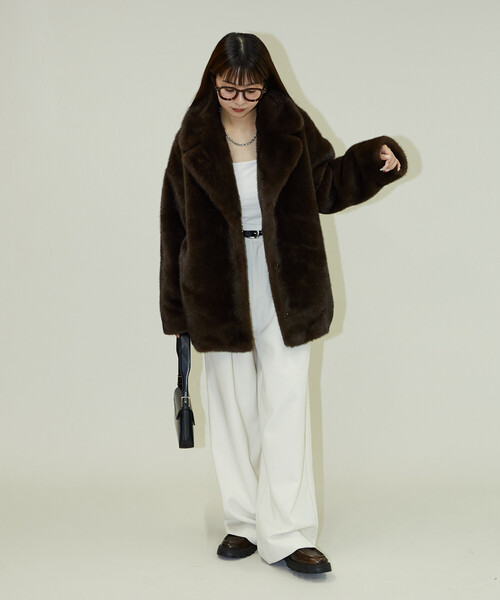 PUBLUX（パブリュクス） コート アウター フェイクファーコート 限定
