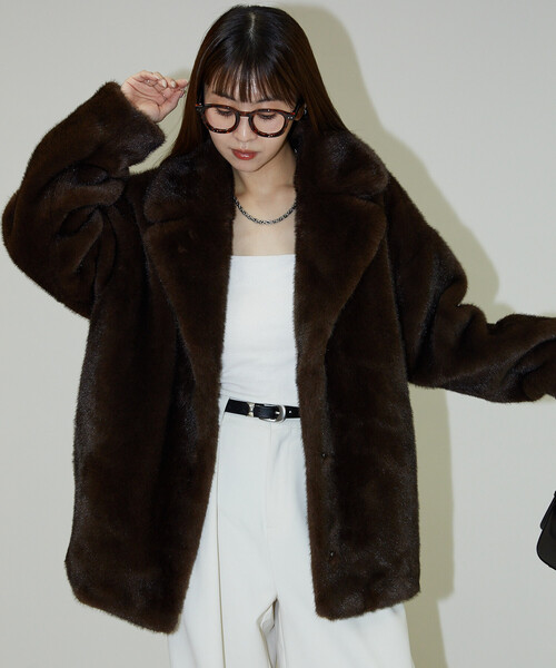 PUBLUX（パブリュクス） コート アウター フェイクファーコート 限定