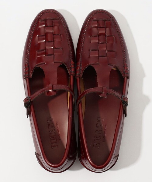 HEREU（ヘリュー） ローファー HEREU MAQUEDA Interwoven T-bar Loafer