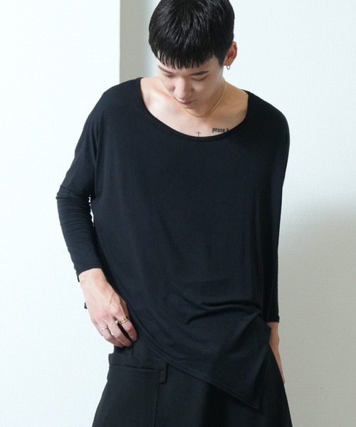 Ruze tシャツ Asymmetry long sleeve cutsew / アシンメトリー ロング