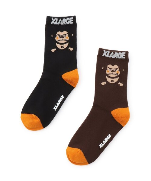 XLARGE KIDS 靴下 ファニーゴリラクルーソックス キッズ 子供 男の子