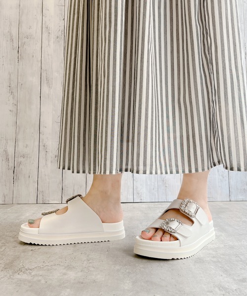 「Noubel Voug Relax」 フラットサンダル M ブラック レディース_画像7