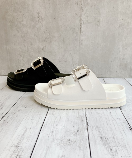 「Noubel Voug Relax」 フラットサンダル M ブラック レディース_画像8