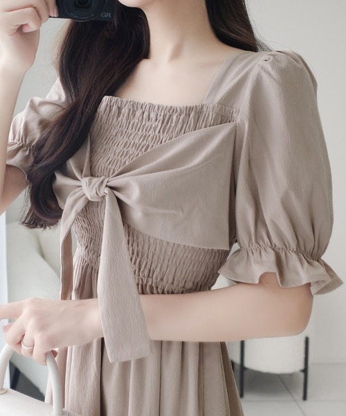 「mily bilet」 半袖ワンピース LARGE ブルー レディース_画像7