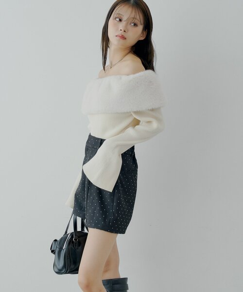 Chico（チコ） パンツ ラインストーンショートパンツ レディース