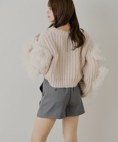 Chico（チコ） パンツ ラインストーンショートパンツ レディース