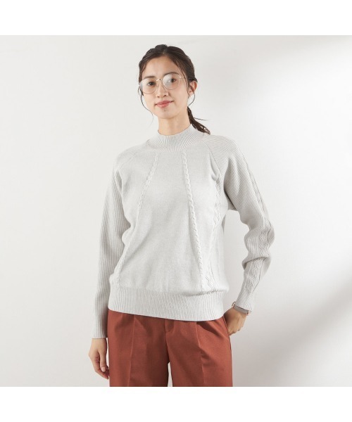 SUIT SELECT ニット セーター ケーブルハイネックニット レディース