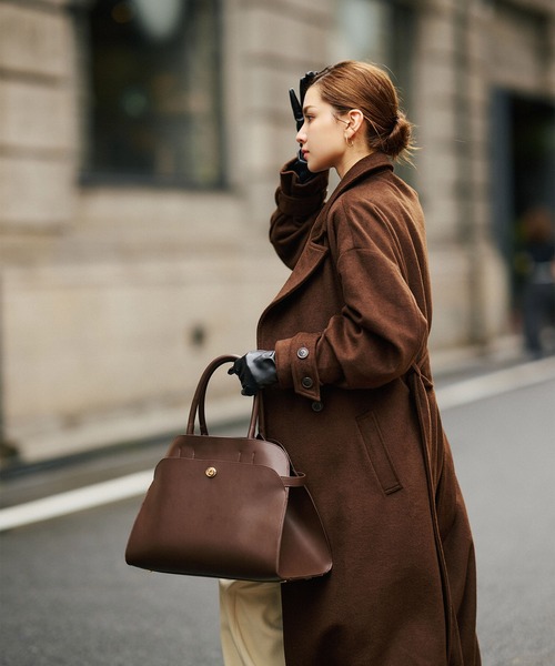 KINO THE KEI コート アウター ベルテッド ロングコート レディース