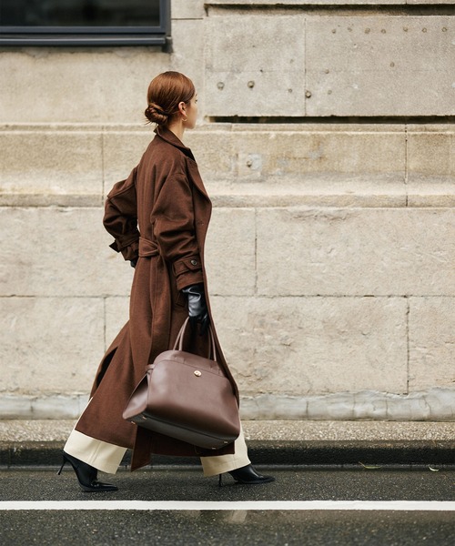 KINO THE KEI コート アウター ベルテッド ロングコート レディース