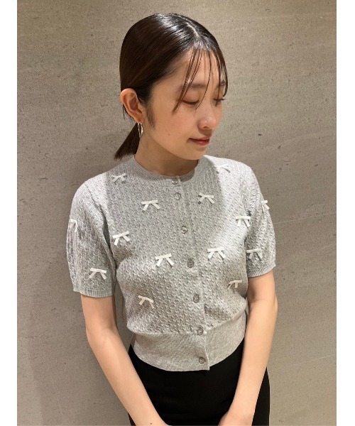 SNIDEL（スナイデル） 7分袖ニットカーディガン FREE ホワイト