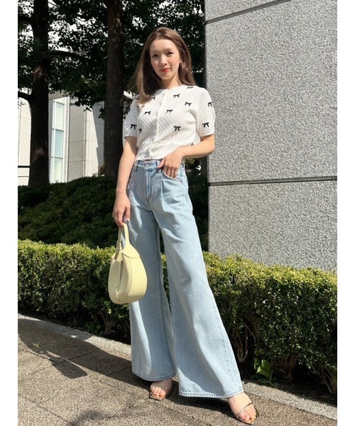 SNIDEL デザインニットカーディガン ホワイト フリーサイズ デザインニットカーディガン（カーディガン/ボレロ）｜SNIDEL